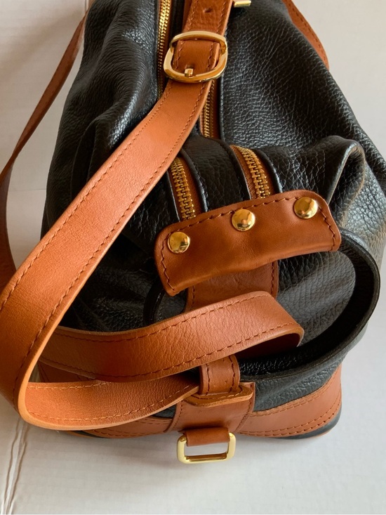 Valentina Brown and Black Leather 2N1 Backpack purse main image 11